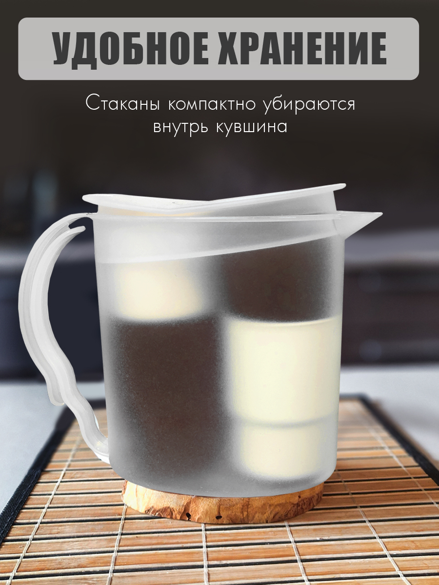 Набор Solaris кувшин 1,5л и 4 стакана 0,25л. - фото 7