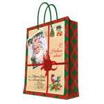 Пакет подарочный новогодний Феникс-Презент Праздничные мотивы с ламинацией 26*32.4*12.7см