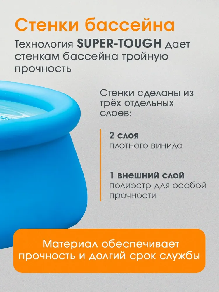 Бассейн Intex С надувным кольцом EASY SET / 244*61 см + фильтр-насос - фото 2