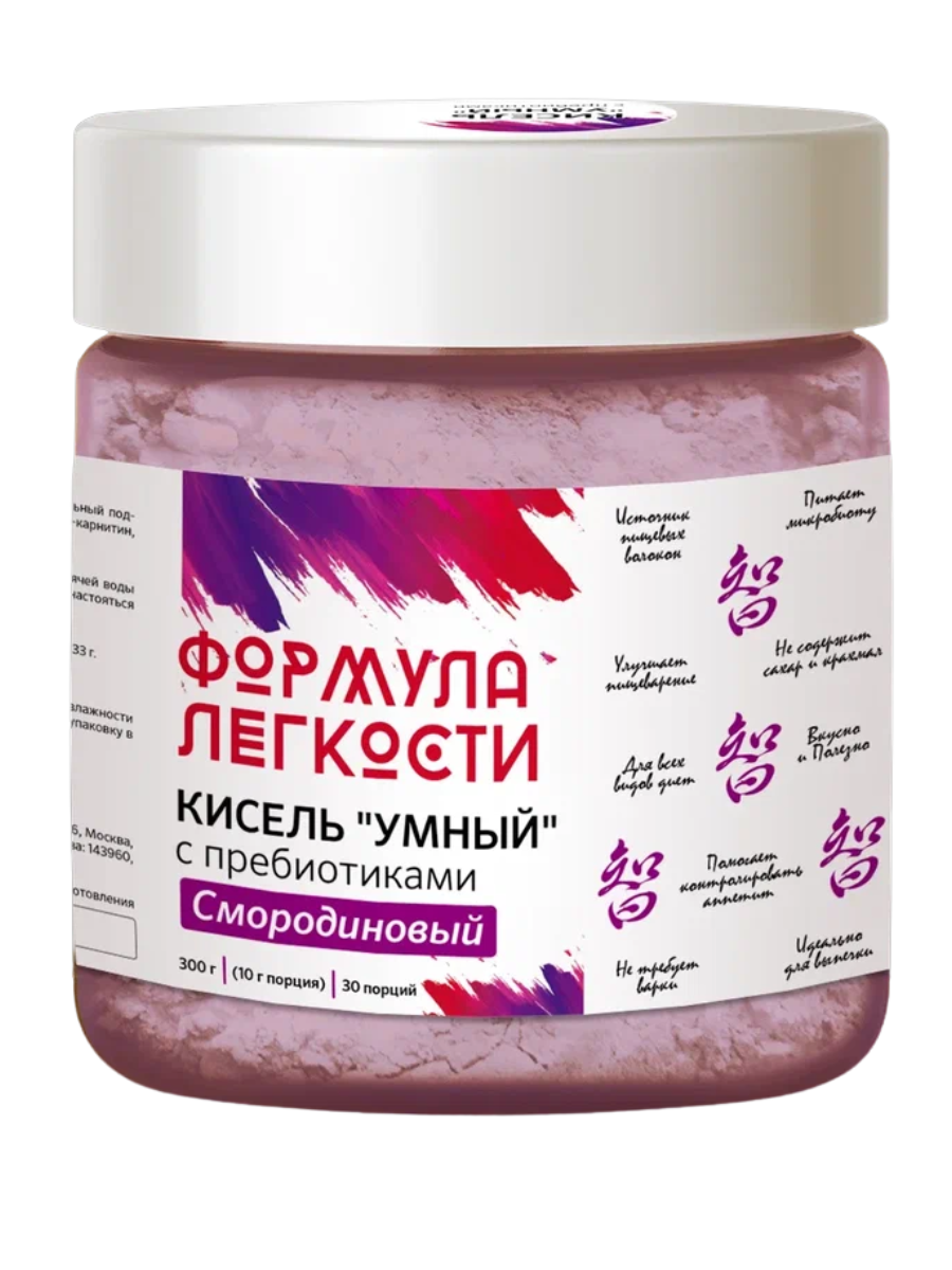Умный кисель Формула Легкости смородина с пребиотиками 300гр - фото 1