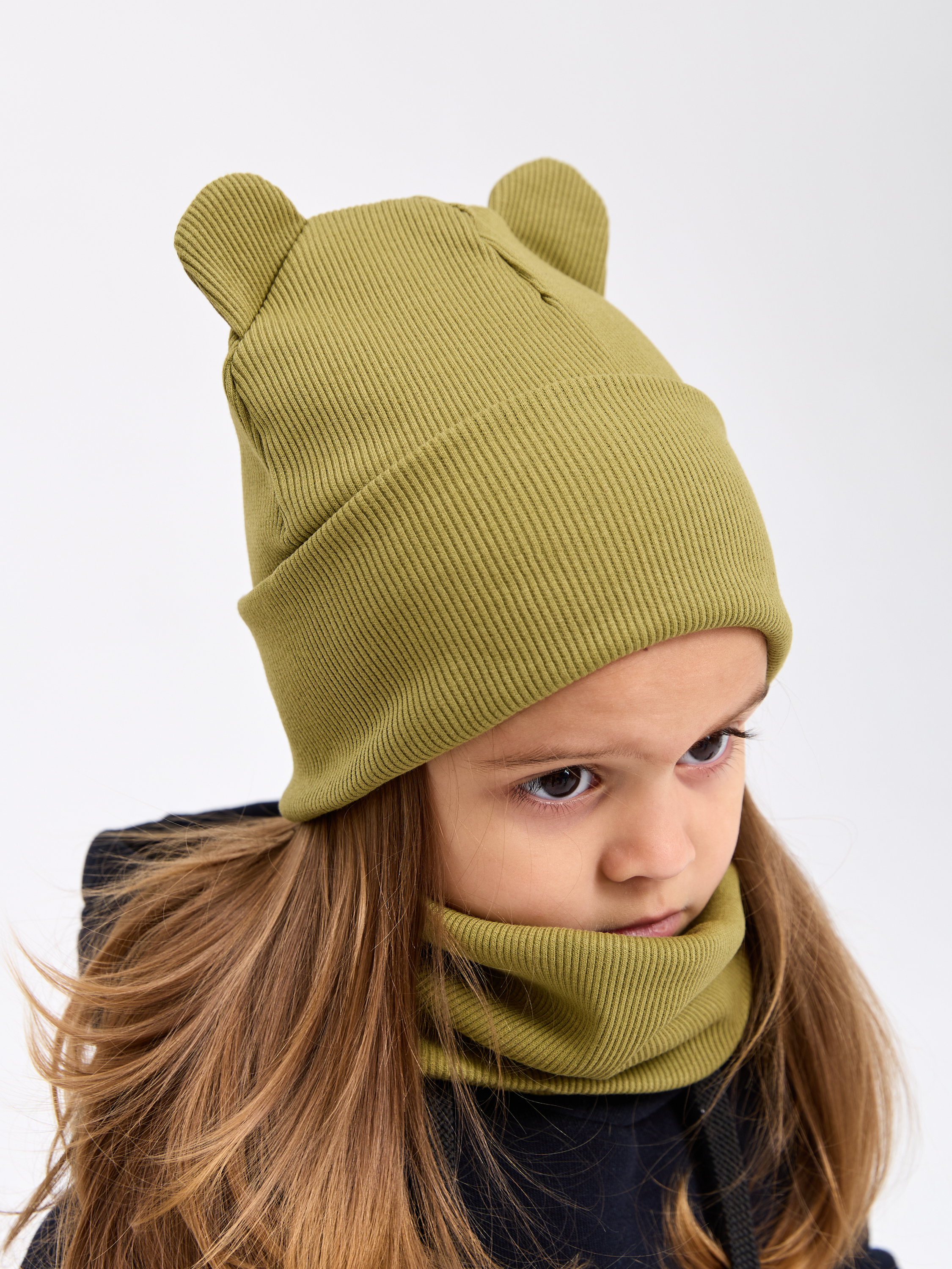 Шапка и снуд Лапушка 0257 хаки р.40-44 - фото 1