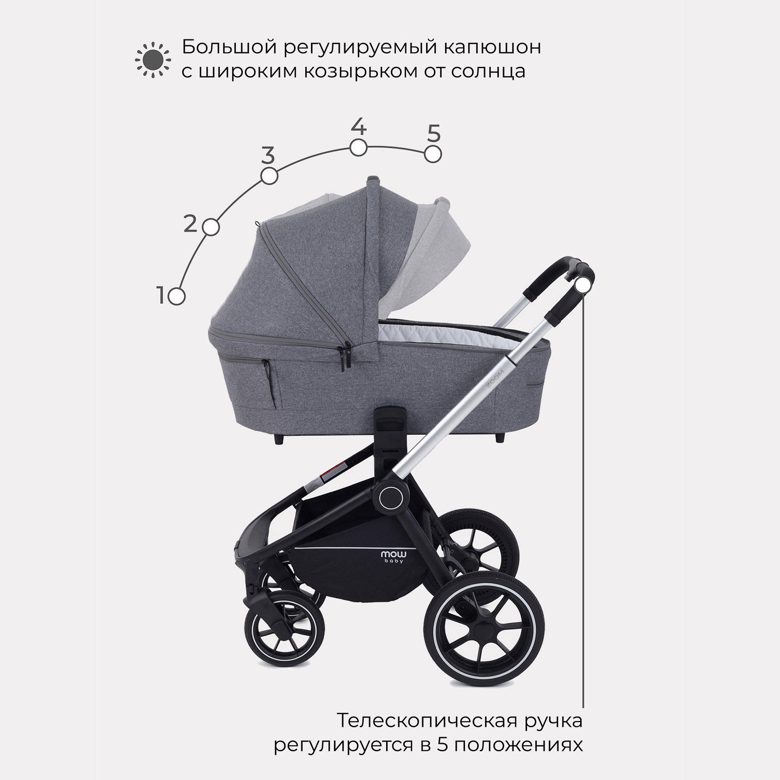 Коляска 3в1 MOWbaby Zoom - фото 5