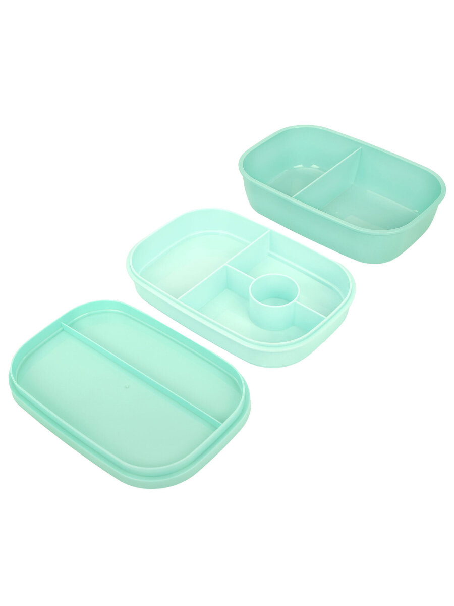 Ланч-бокс Joylux контейнер для еды с 8 отделениями и приборами 1,9 л 3 уровня 10х21х14 см - фото 10