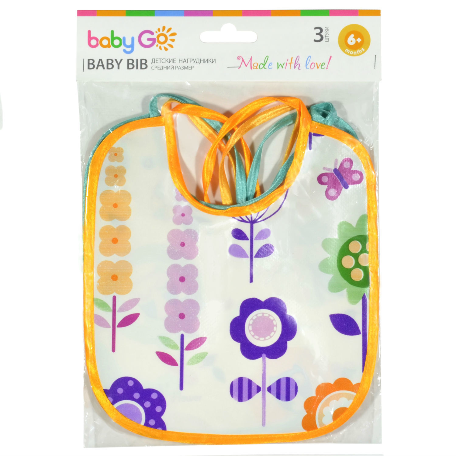 Нагрудник BabyGo клеенка 3 шт. в ассортименте - фото 6