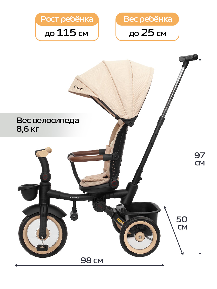Трехколесный велосипед DinaMiX 10 дюймов - фото 2