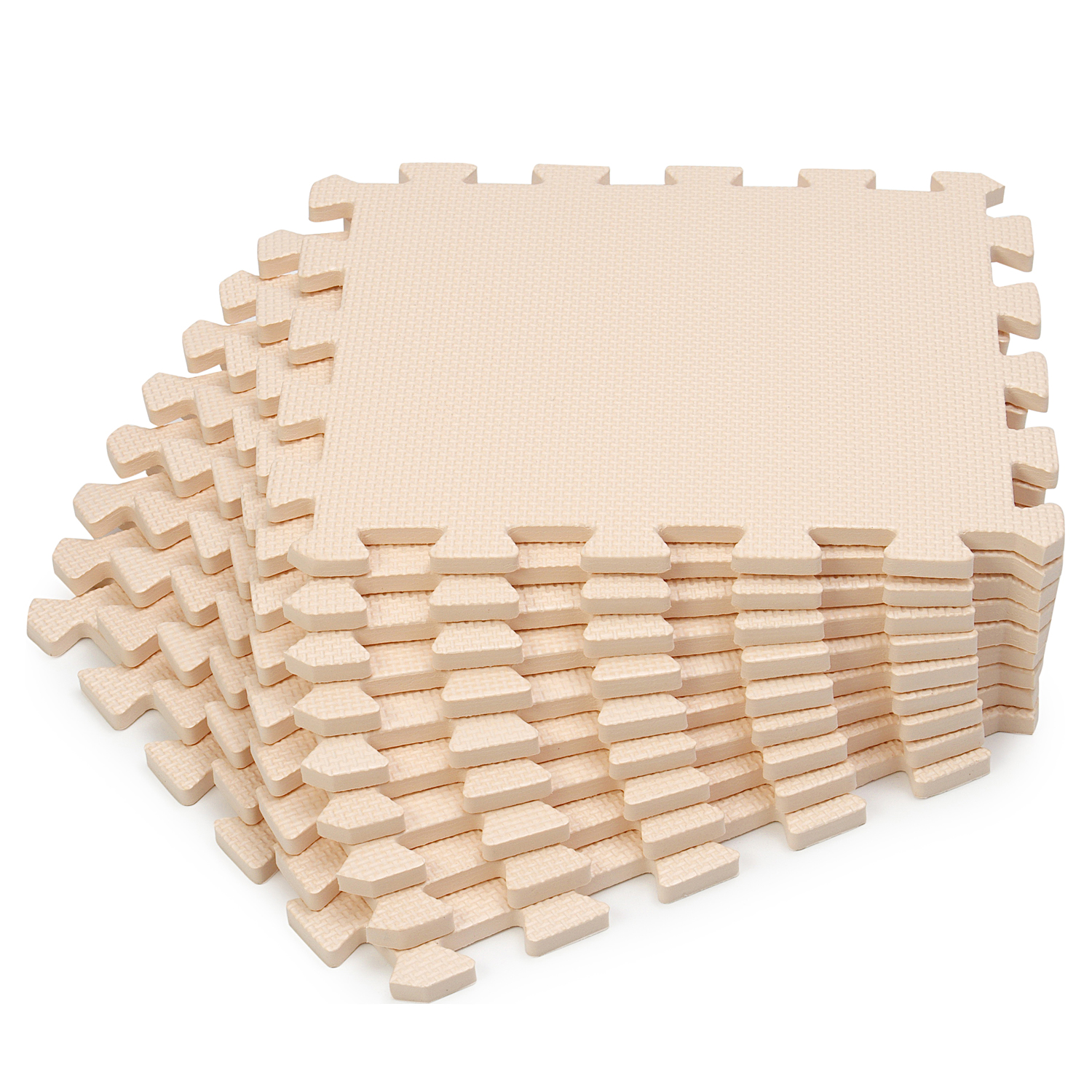 Коврик пазл детский WellMat Бежевый 30x30x1 см 9 шт. с окантовкой игровой развивающий для ползания - фото 2