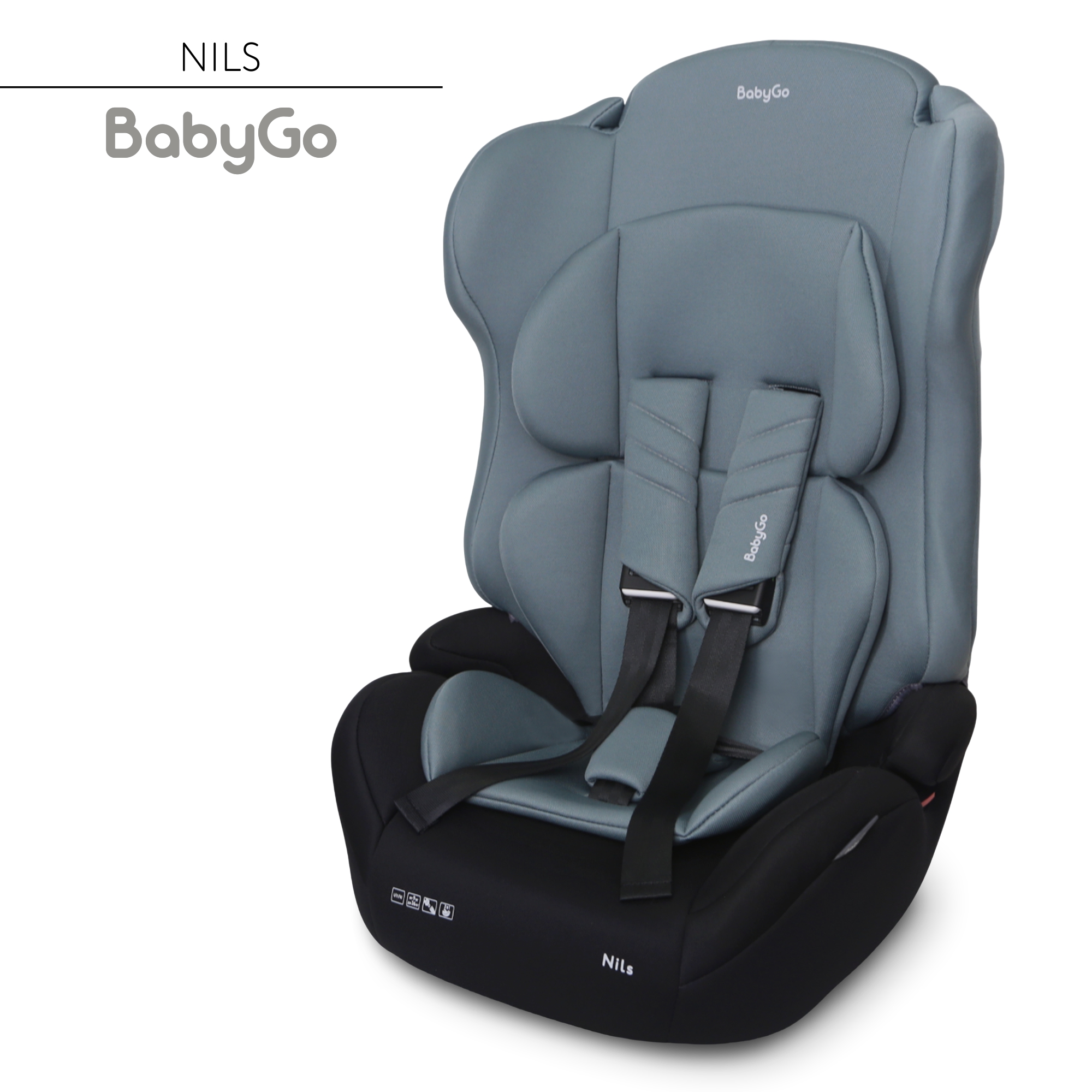 Автокресло BabyGo Nils New 1/2/3 (9-36 кг) зеленый - фото 2