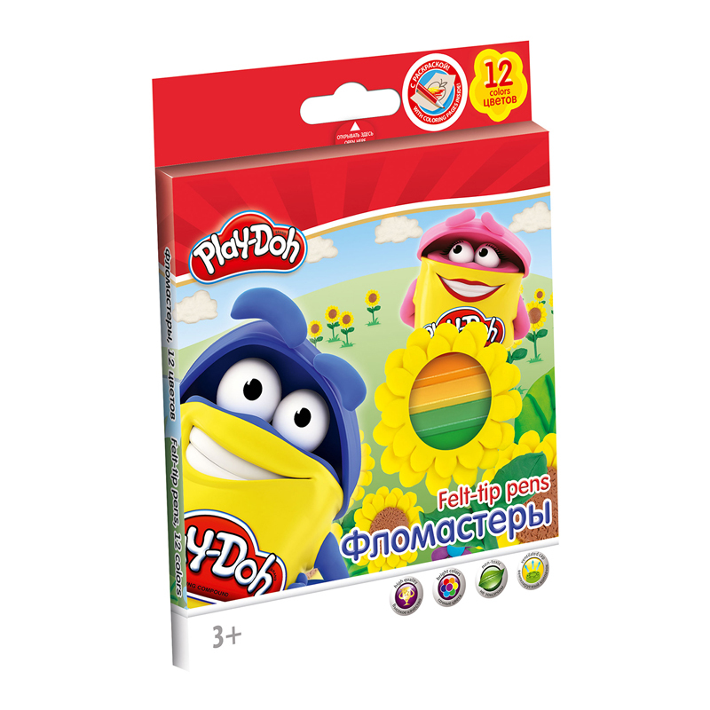 Фломастеры Kinderline 12 цв. - фото 1