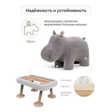 Пуф Leset Hippo ткань Omega 04 / 02