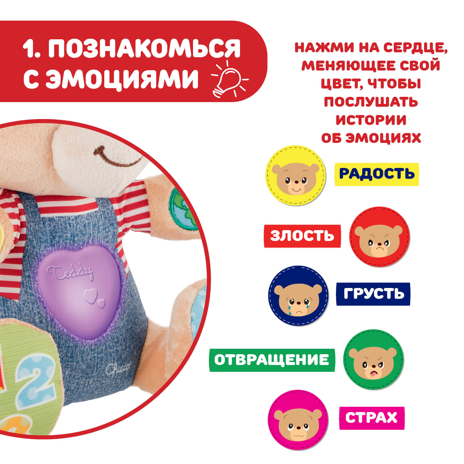 Игрушка Chicco Teddy Emotion Мишка - фото 6