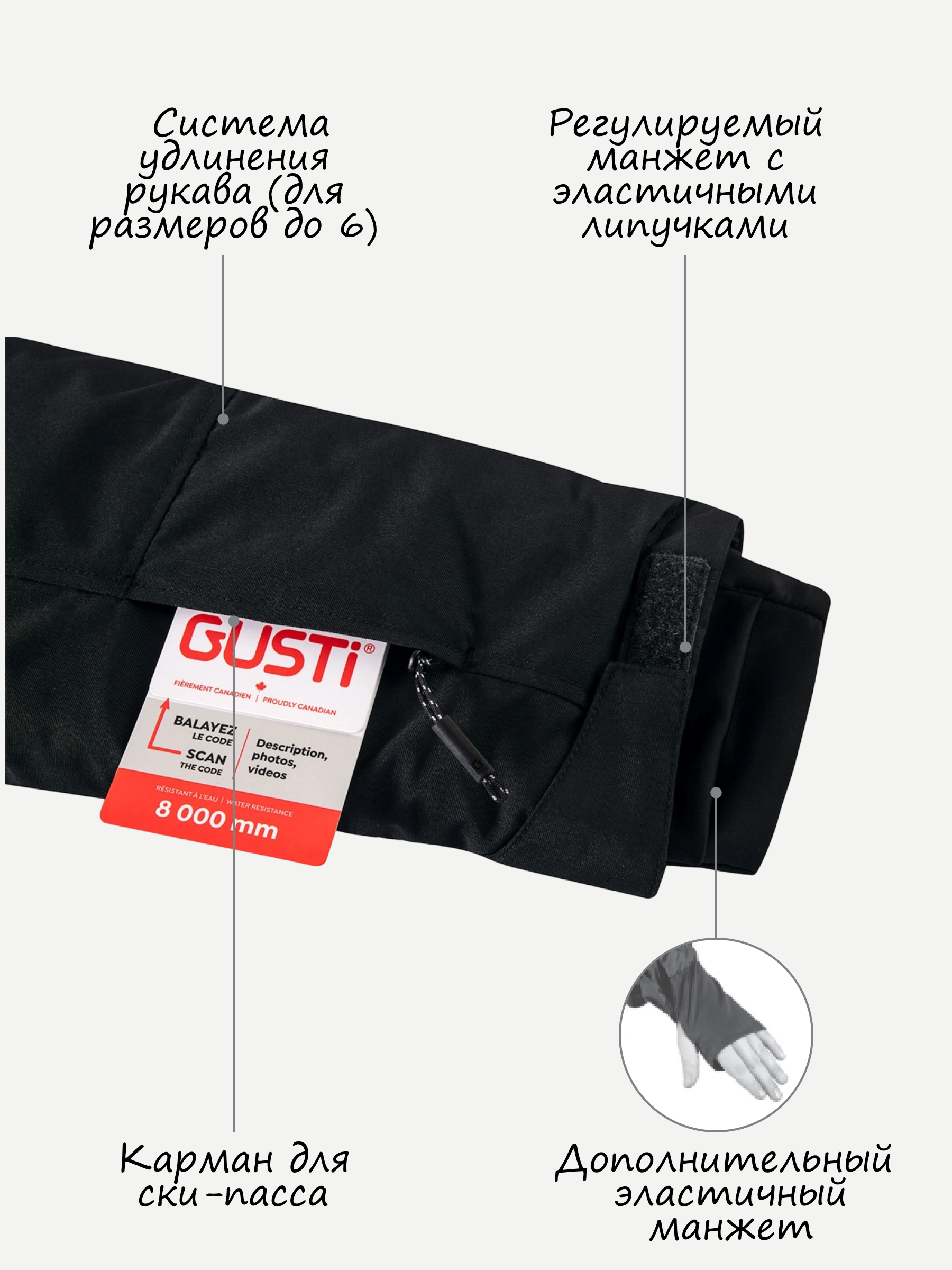 Парка GUSTI GW5BJ538-BLACK - фото 5