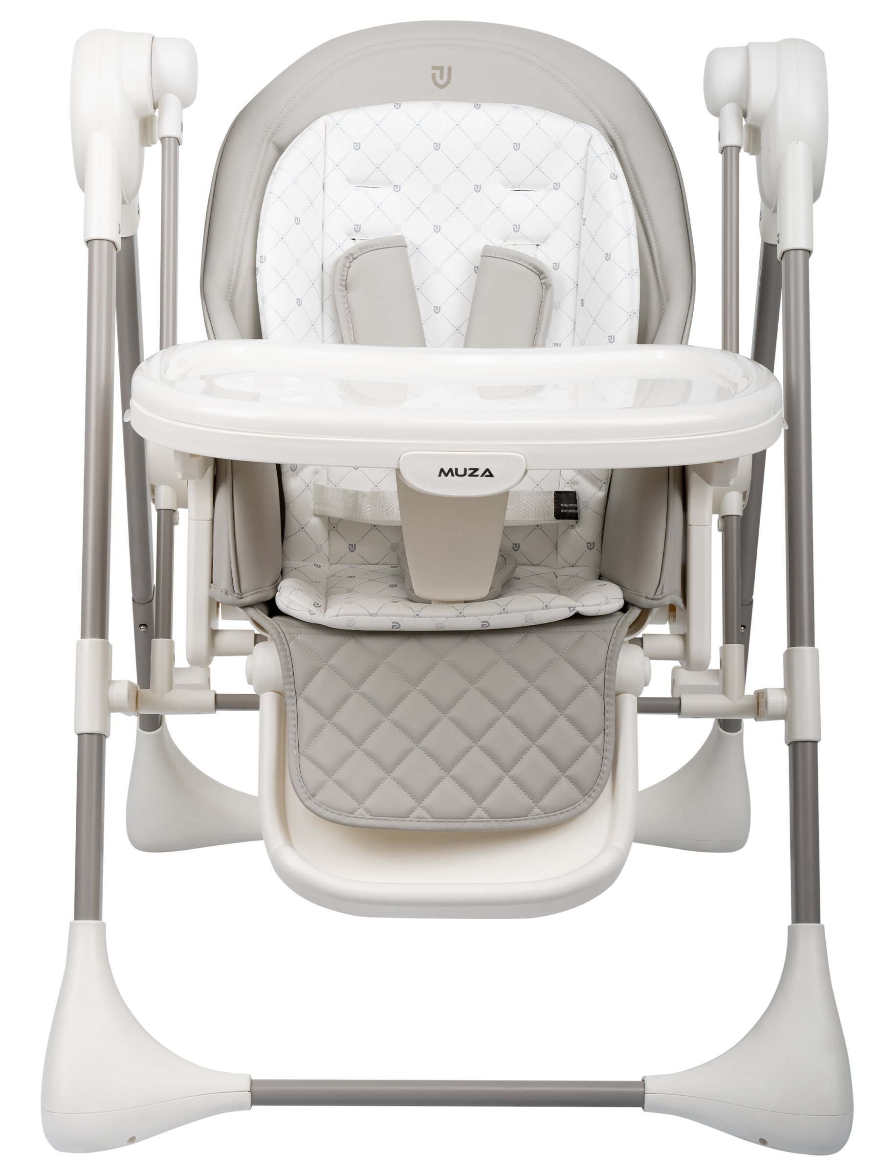 Стульчик для кормления JOVOLA Muza с функцией электрокачели серый - фото 7