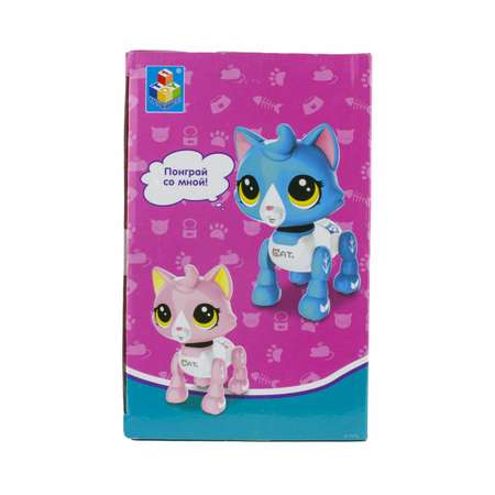 Интерактивная игрушка Robo Pets Робо-котенок бело-голубой
