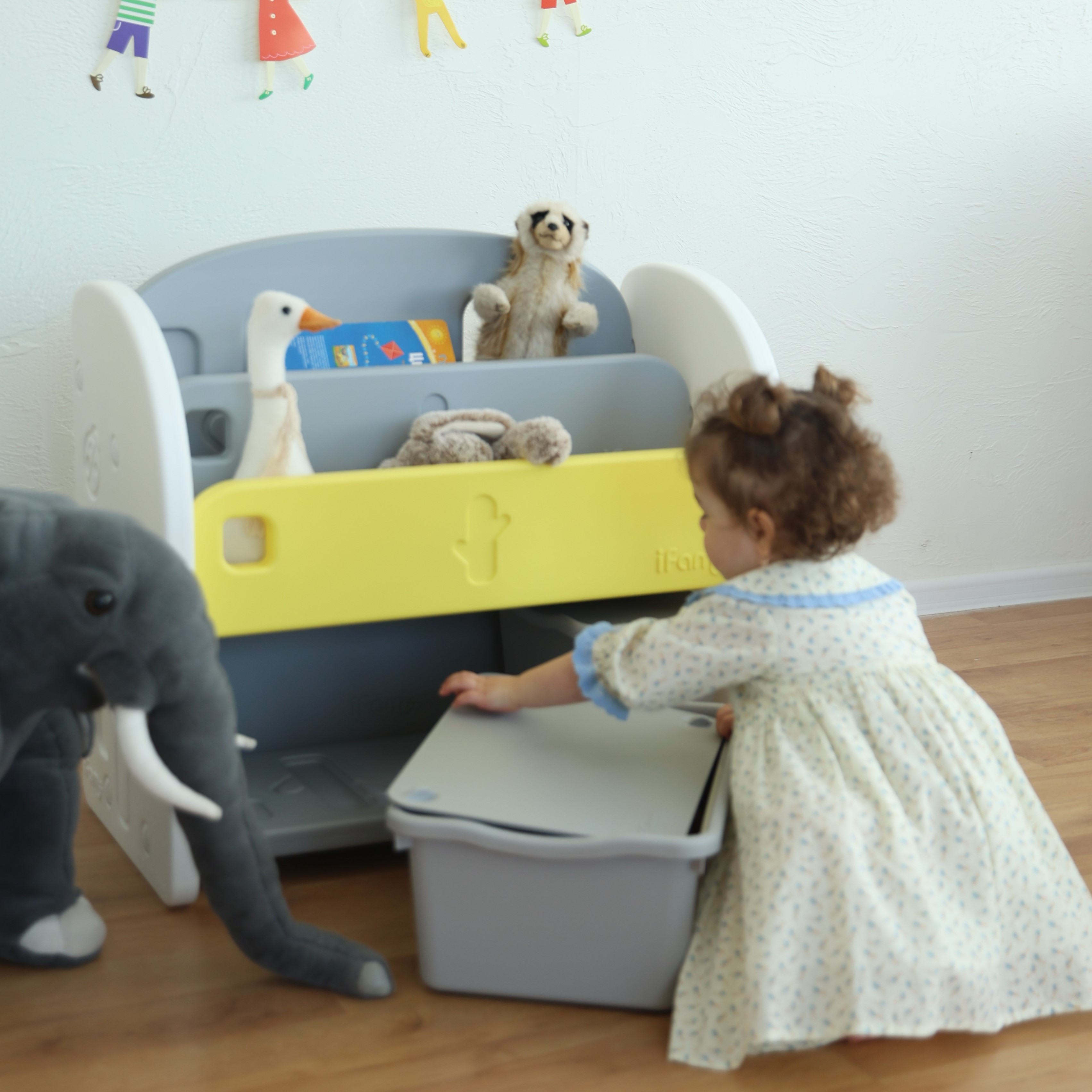Стеллаж для игрушек и книг Ifam EASY DOING-2 желтый - фото 6