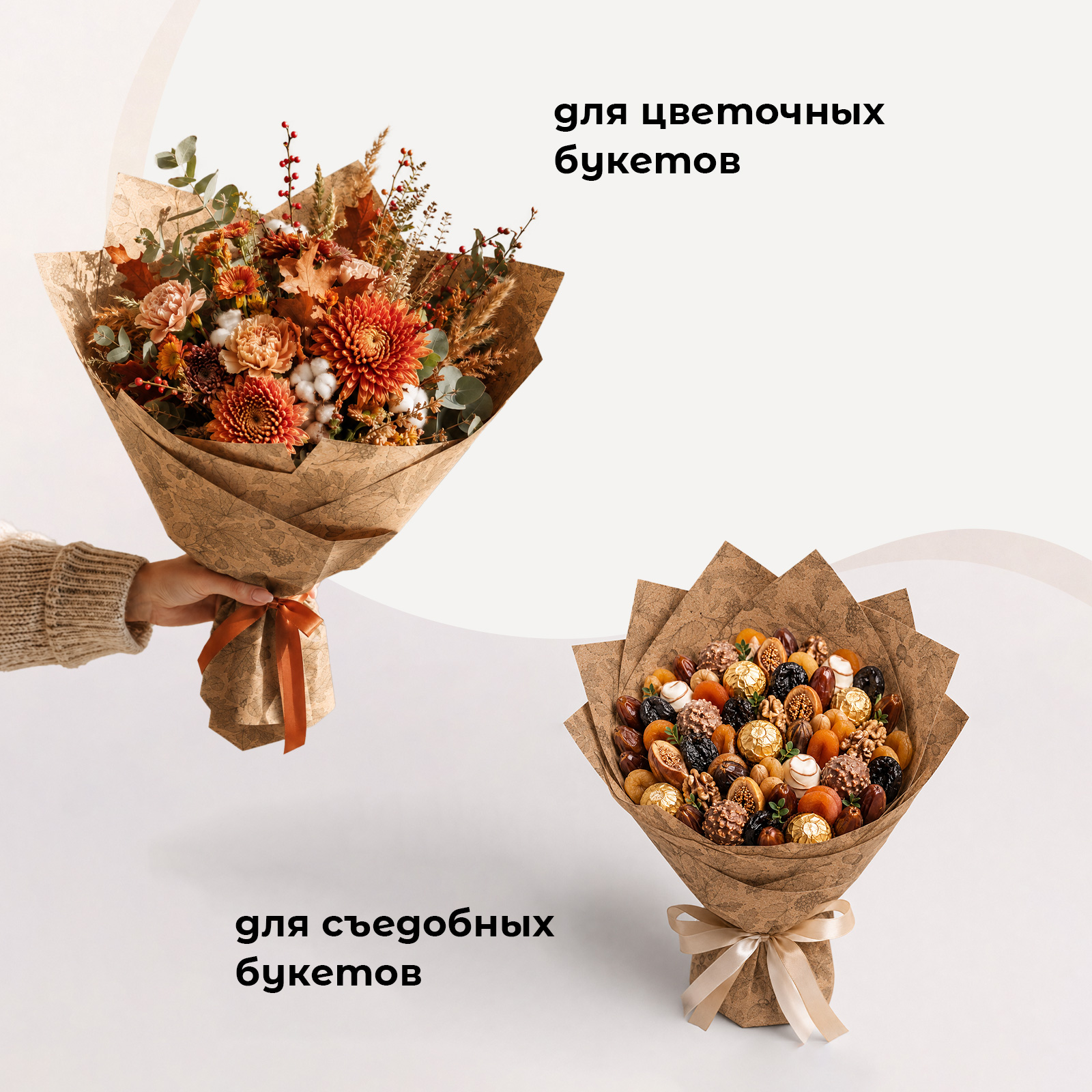Упаковочная крафтовая бумага Gift Mania Ковер из листьев - фото 2