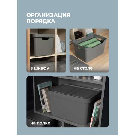 Набор ящиков с крышкой Econova Универсальные 38х27,6х22 см 18л