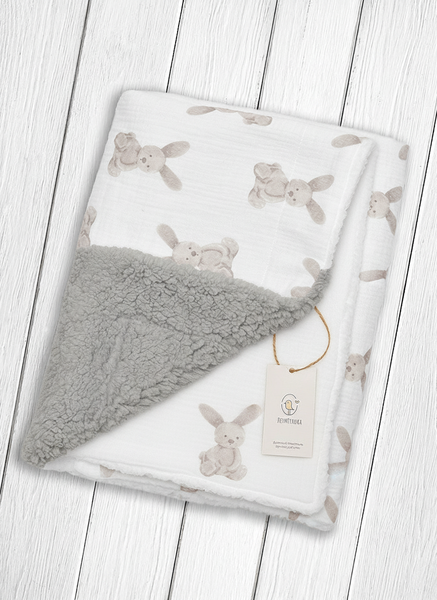 Плед ЛетиПташка Муслиновое одеяло теплое 85 x 95 см хлопок - фото 3
