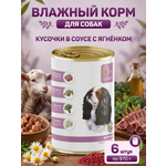 Корм для собак влажный Clan Classic Ягненок кусочки в соусе ж/б 970г 6 шт.