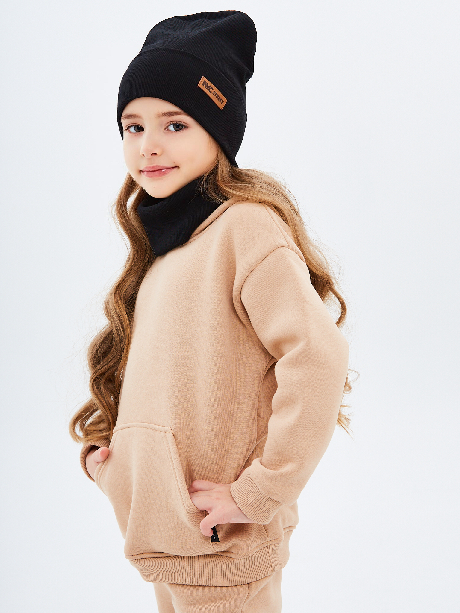 Шапка и снуд NYCkids NYC-H-70-KashOtvG-black - фото 8