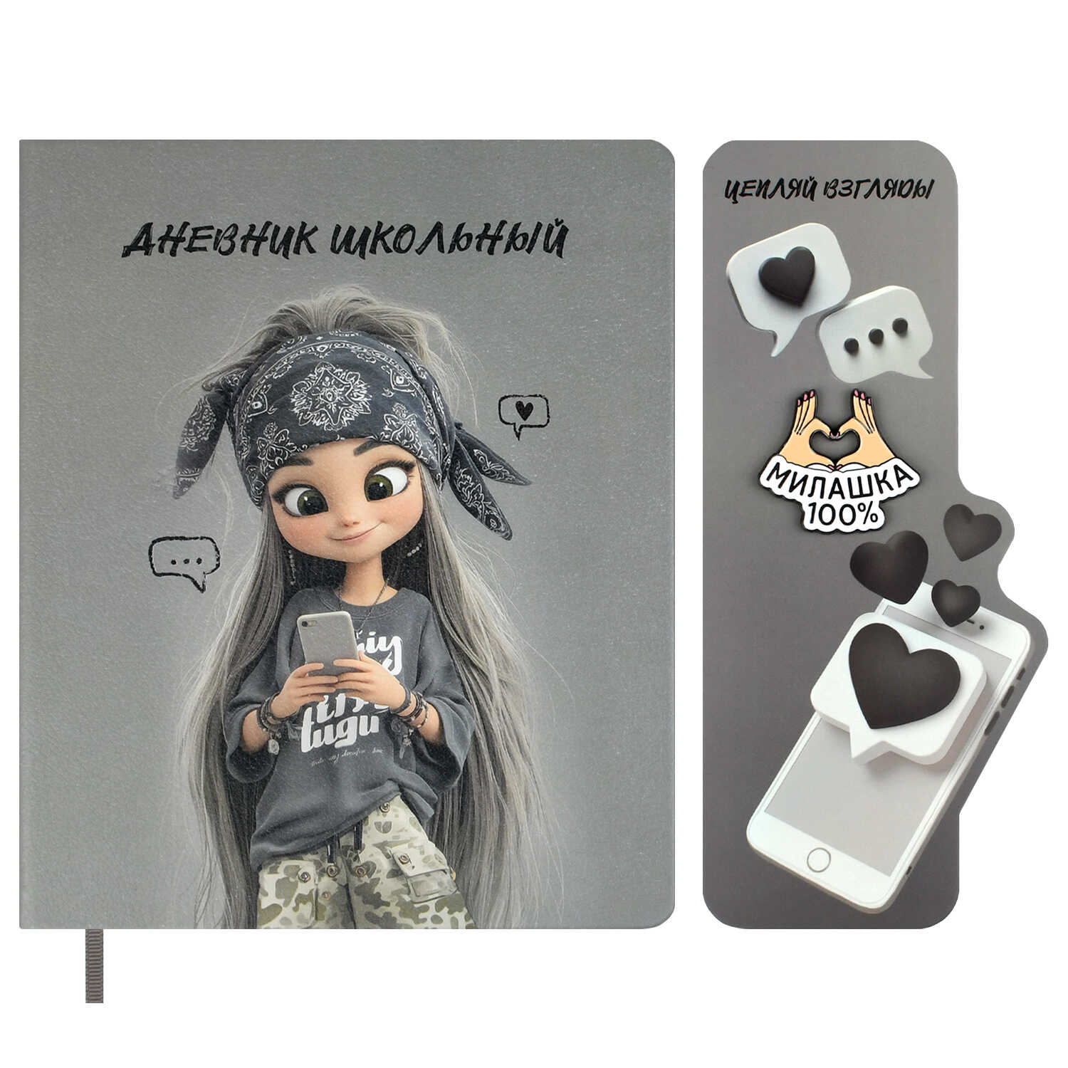 Изображение товара Блокнот/Дневник Феникс Девочка в бандане А5+ тверд.