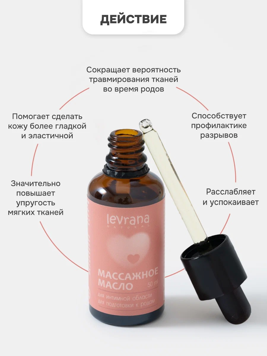 Массажное масло для интимной области levrana для подготовки к родам, 50 мл - фото 3