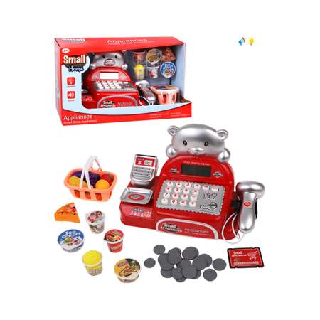 Игровой набор Наша Игрушка продукты, прилавок, касса, тележки и корзинки