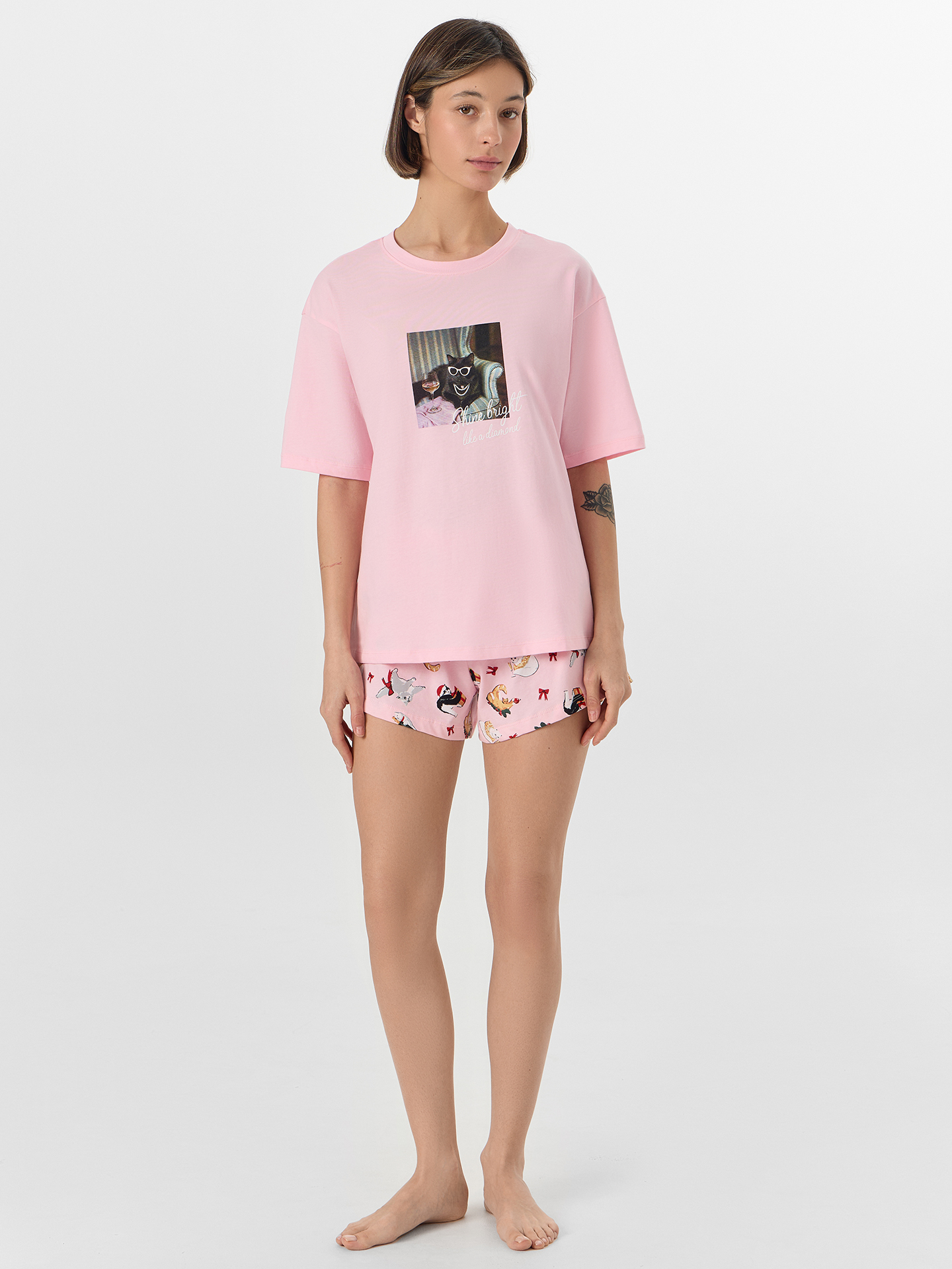 Пижама Mark Formelle (Марк Формэль) 592591/розовая сказка +котики на розовом - фото 1