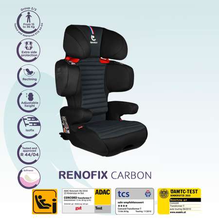 Автокресло Renolux Renofix carbon Isofix 2/3 (15-36 кг)