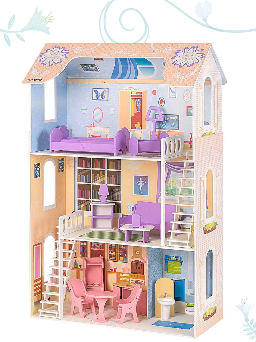 Домик для кукол PAREMO 120 см с мебелью PD315-02 - фото 11