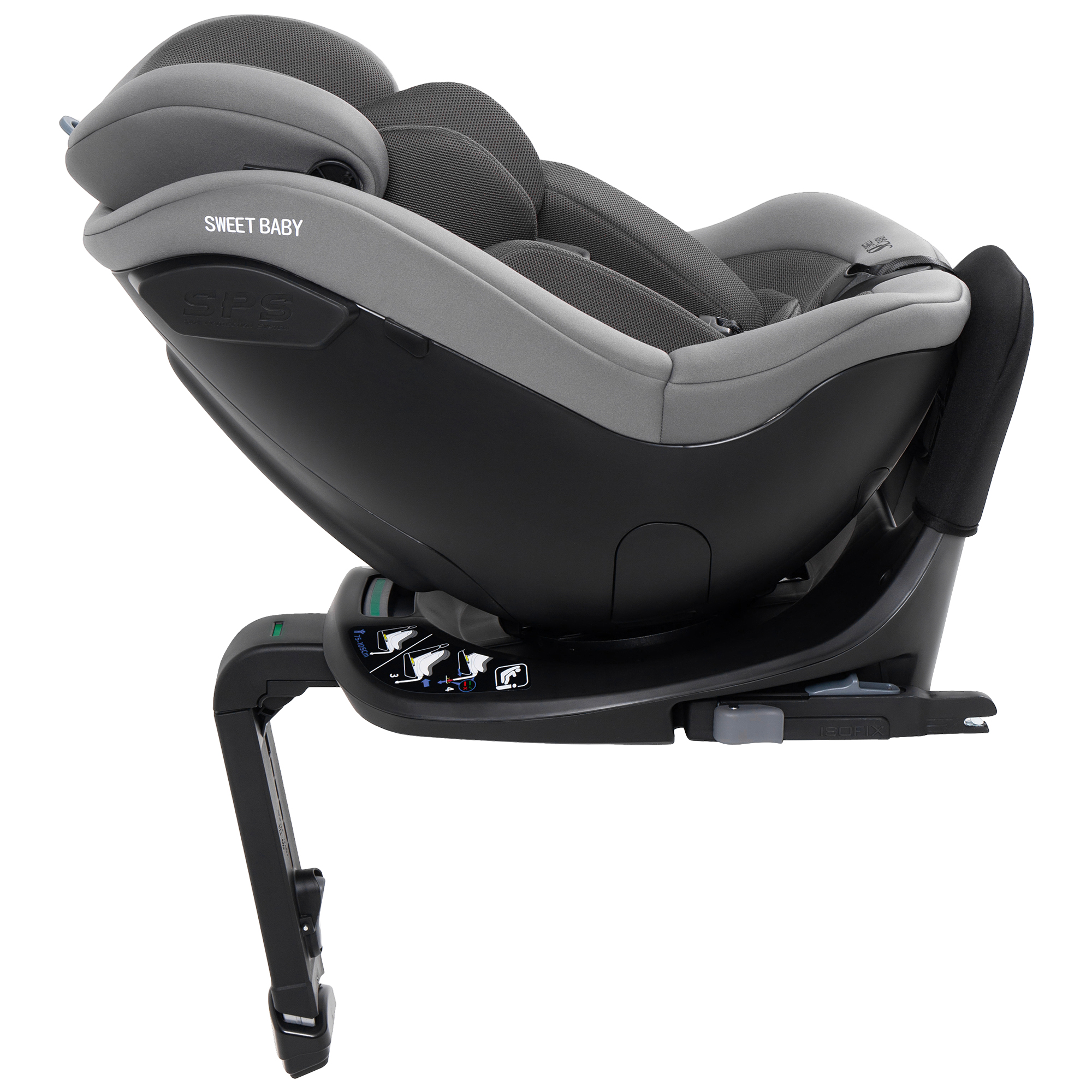 Автокресло Sweet Baby Odyssey B3 i-Size Dark Grey Isofix 0+/1 (0-18 кг) серый - фото 28