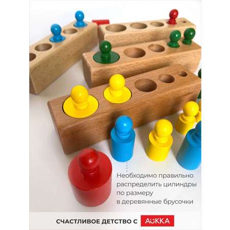 Игрушка AUKKA сортер Монтессори Гирьки