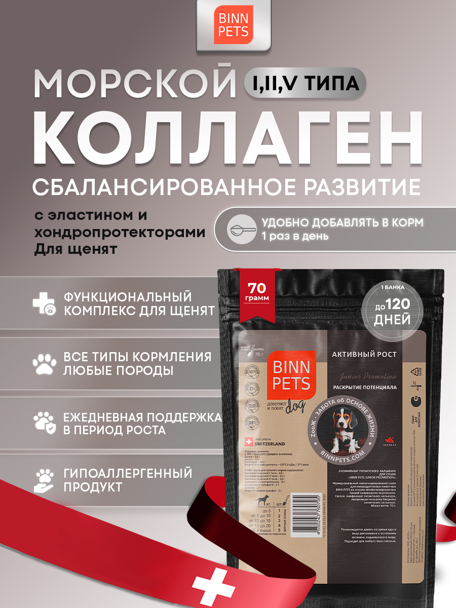 Изображение товара Морской коллаген BINN PETS для собак укрепление суставов и шерсти