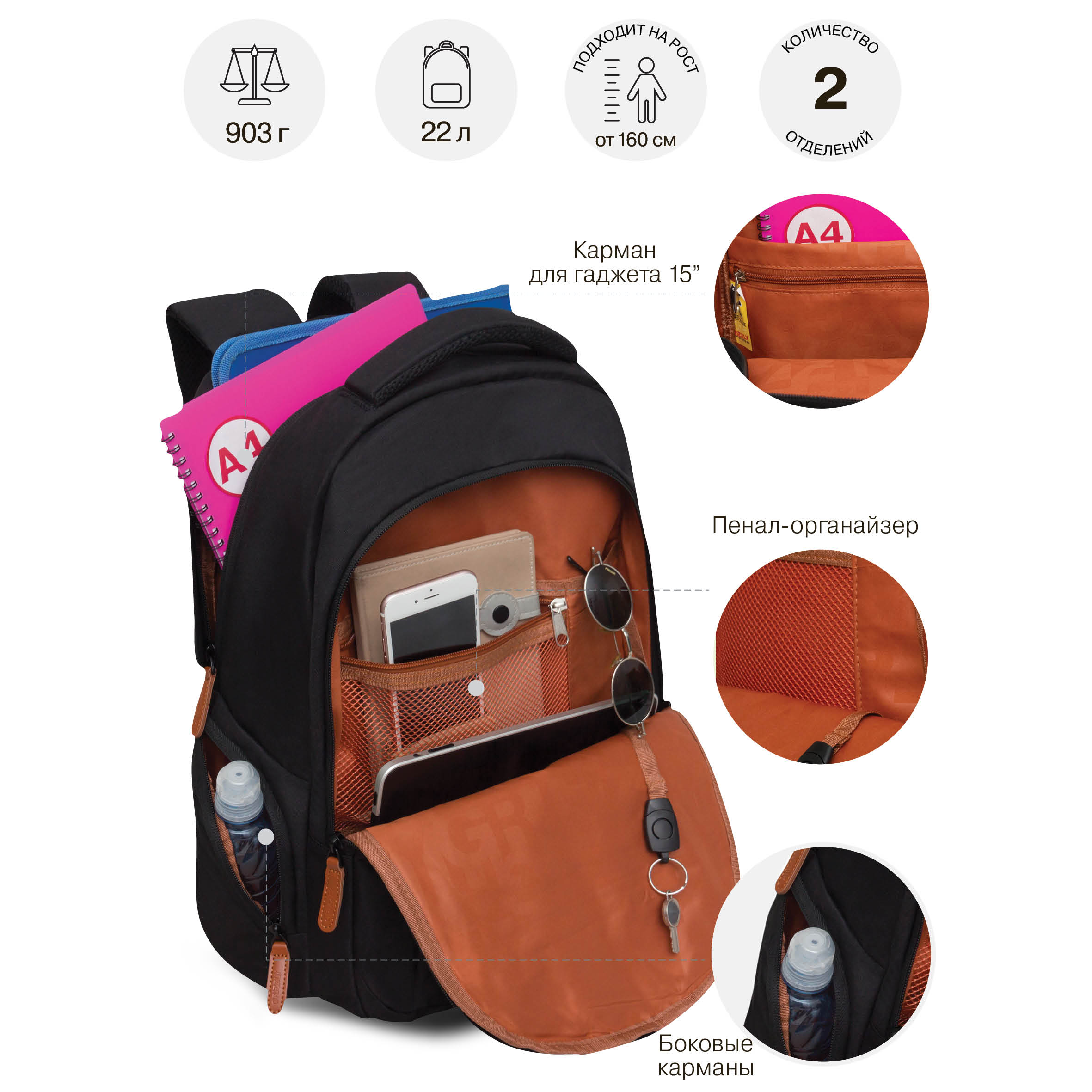 Рюкзак Grizzly для мальчика - фото 7