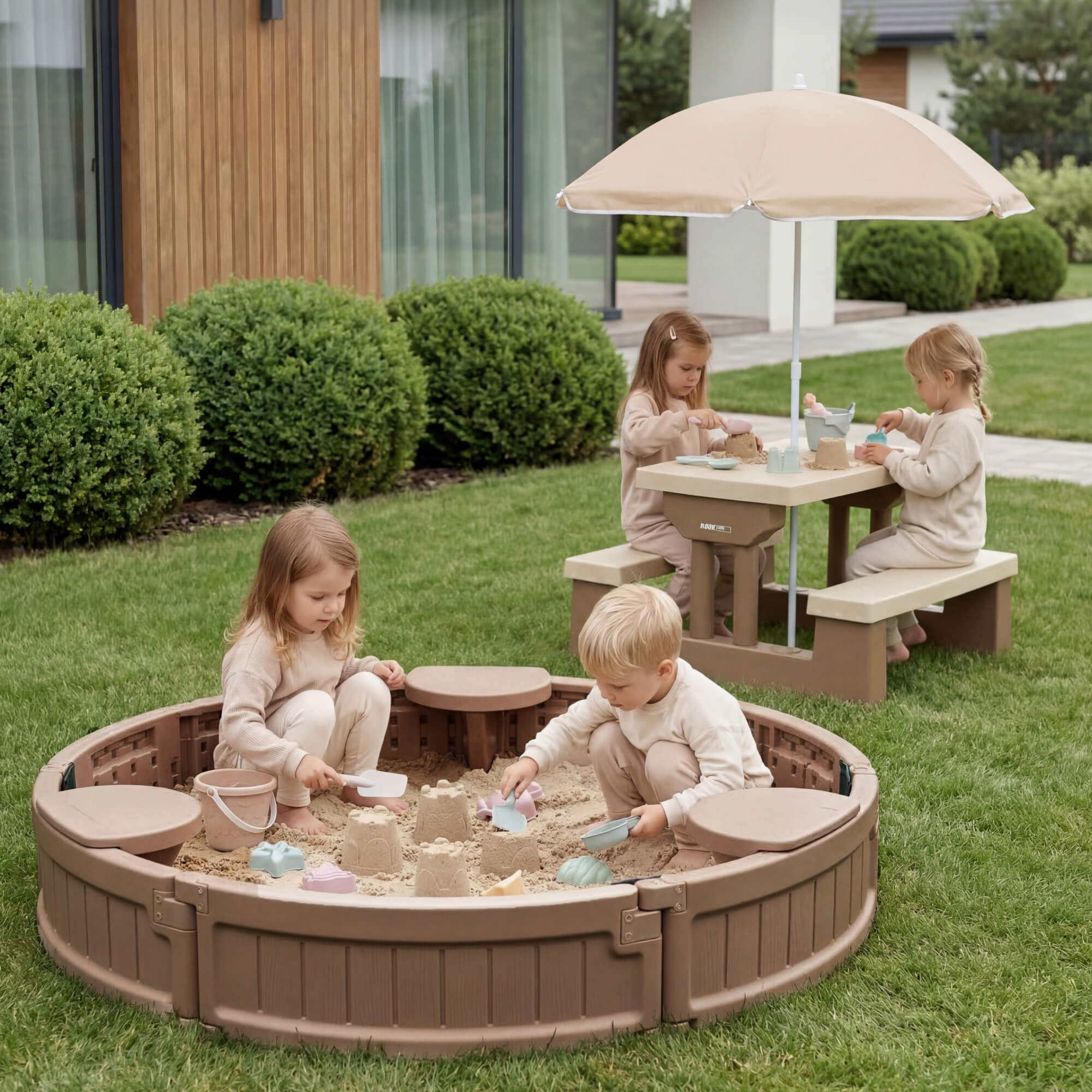 Песочница детская круглая UNIX Kids 120 см пластиковая - фото 15