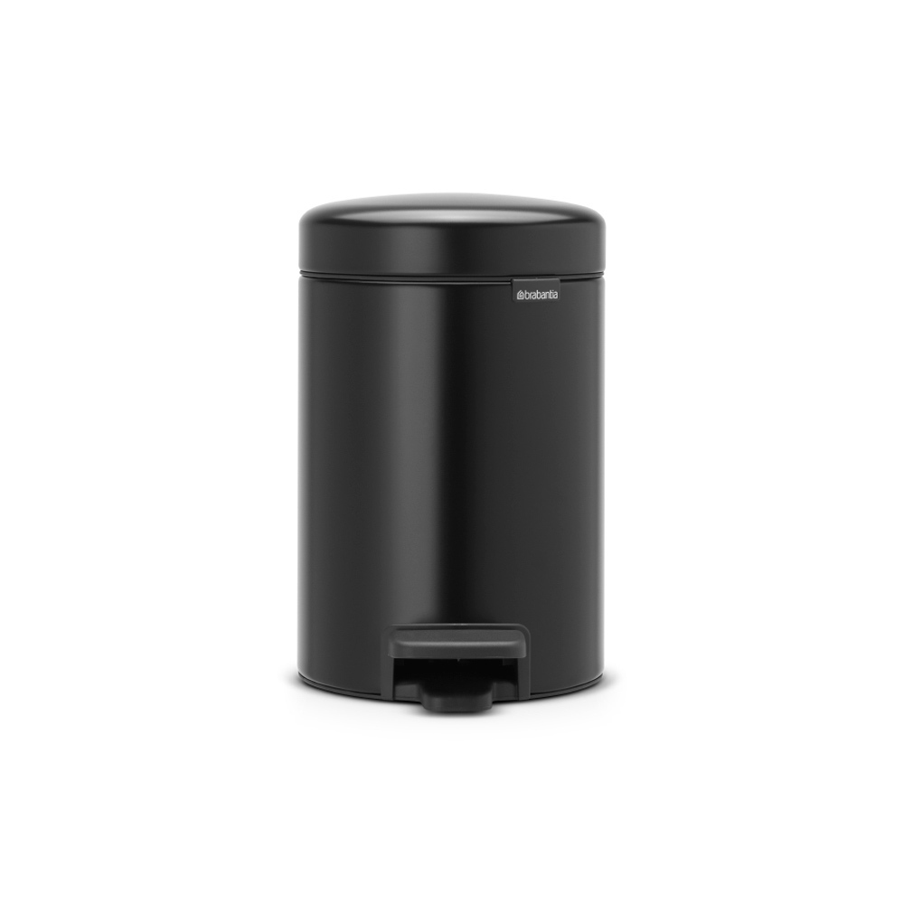 Бак мусорный Brabantia NewIcon с педалью черный 3л 113321 - фото 1