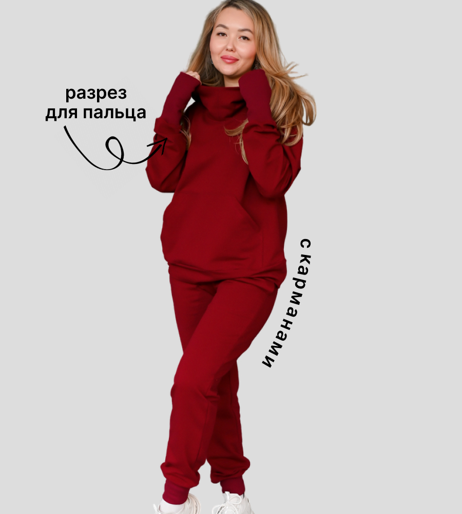 Костюм M and L kids Т1/1499 бордовый - фото 6