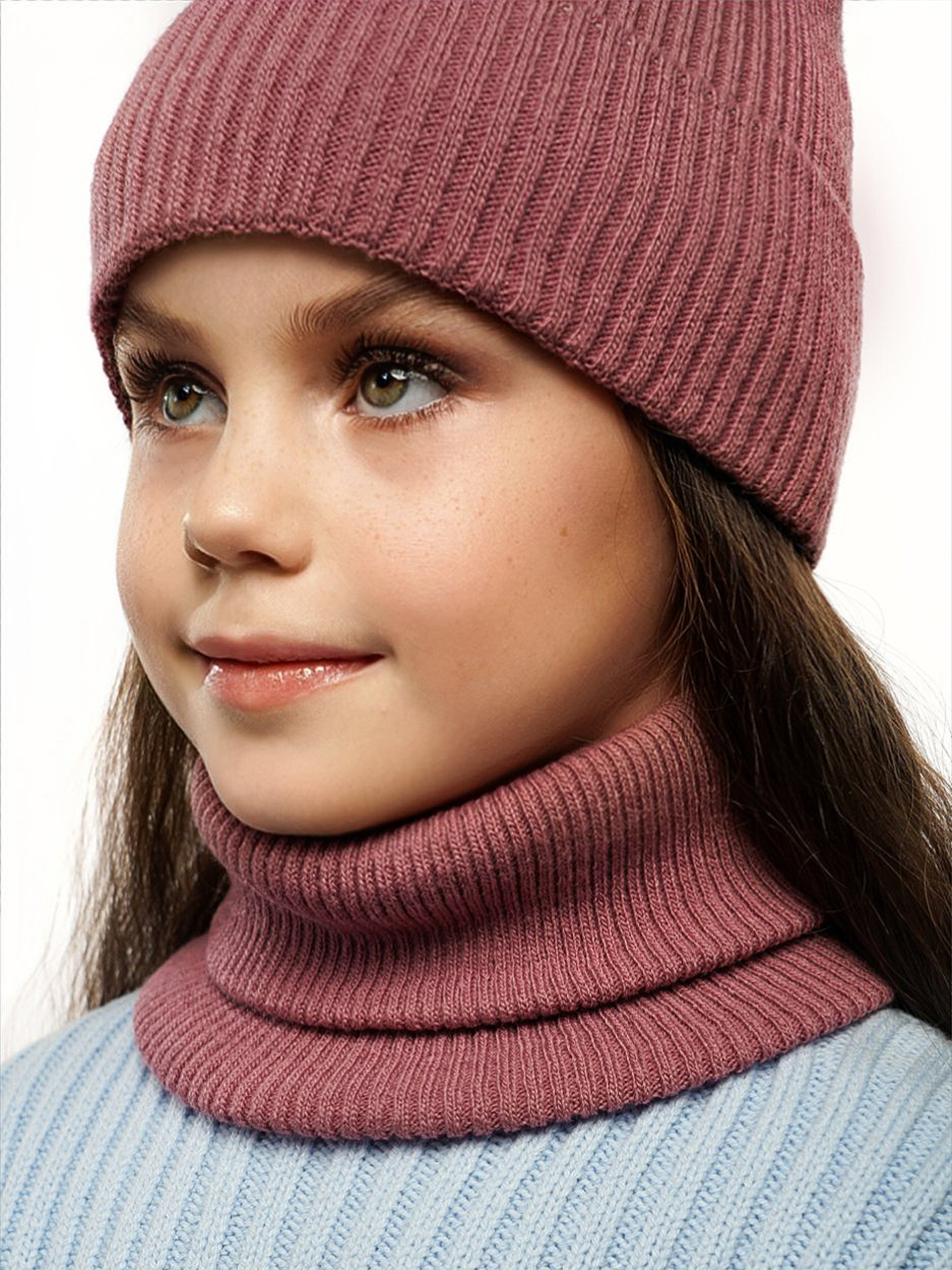 Шапка и снуд ПриКиндер U-Sp234140 Цвет: Розовый - фото 11