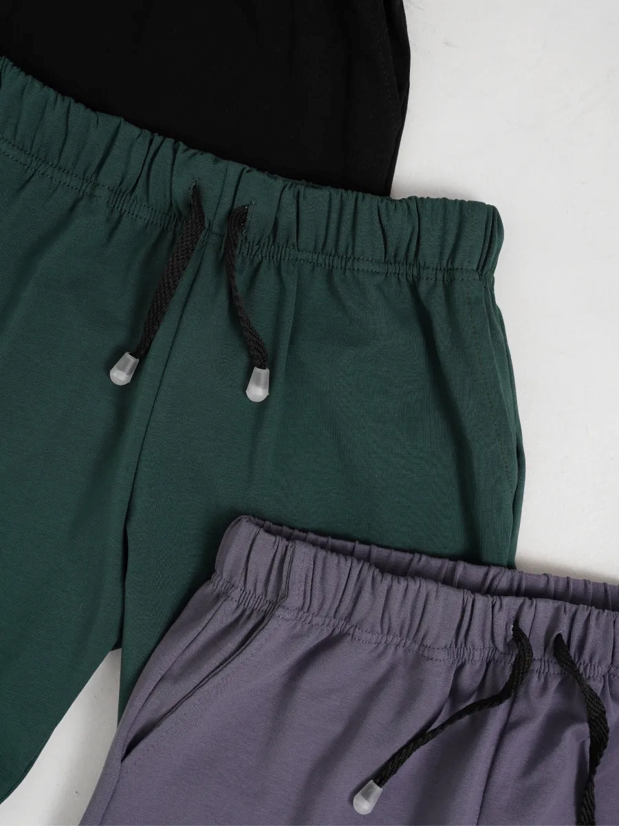 Шорты 3 шт Супер Пупс 3пр/шорты/черный/тмнсерый/тмнзеленый - фото 2