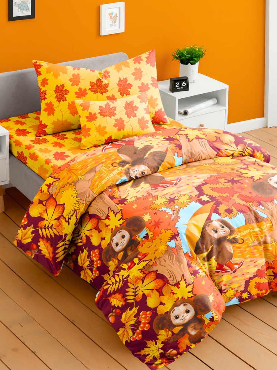 Комплект постельного белья Ночь Нежна Чебурашка полутораспальный 3 предм. - фото 5