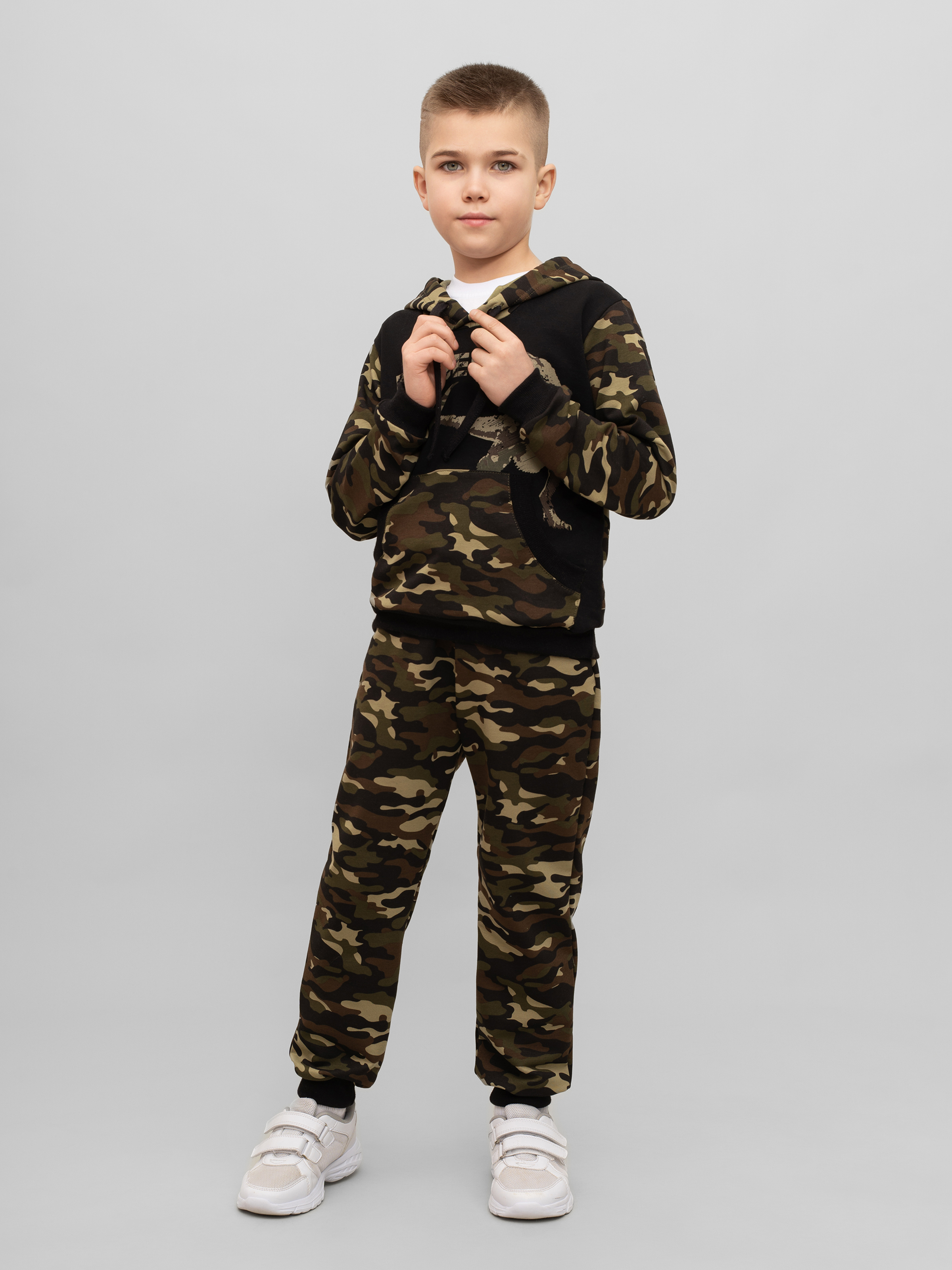 Худи и брюки Утенок 747 хаки черный дино - фото 14