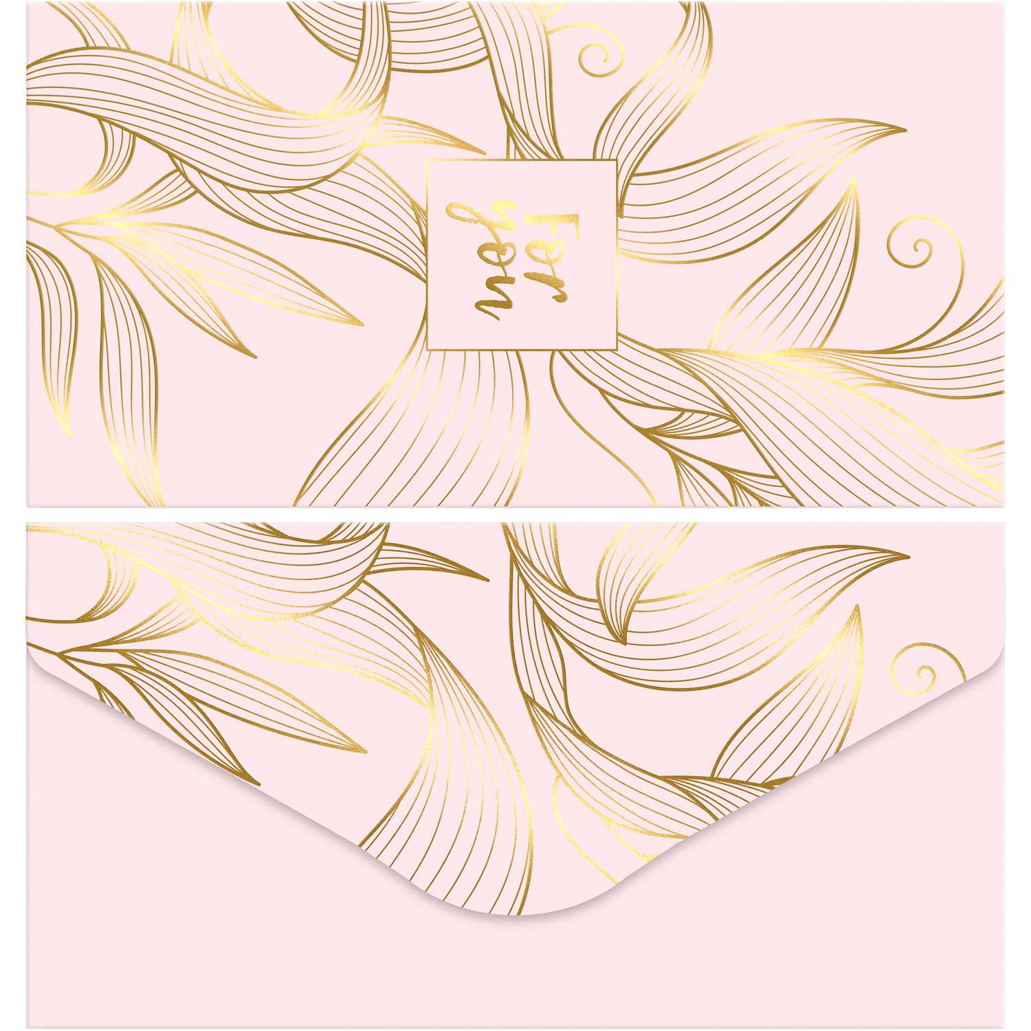 Конверт для денег Meshu Gold flower 85*164мм матовая ламинация фольга в ассортименте MS_65052 - фото 2