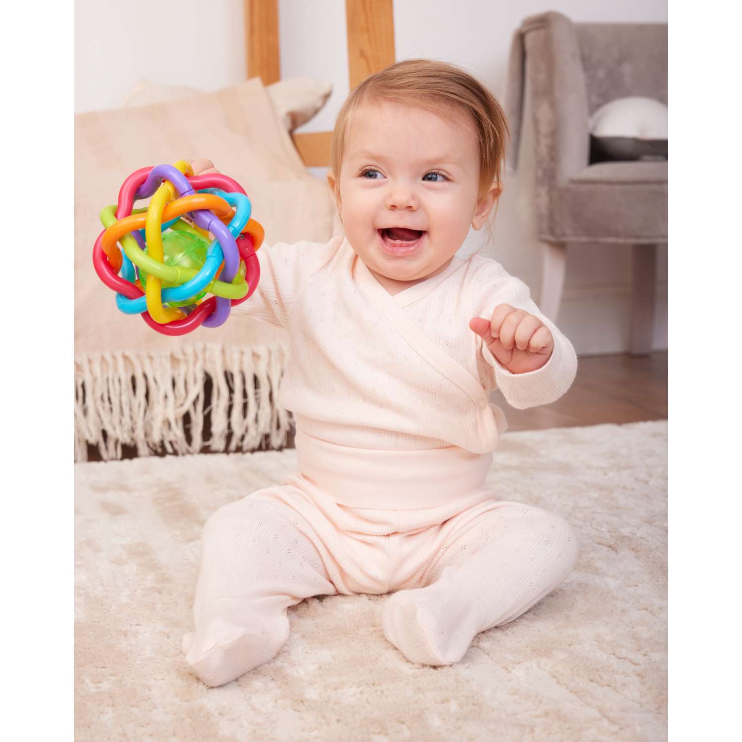 Игрушка BabyGo мяч Шар-радуга - фото 5