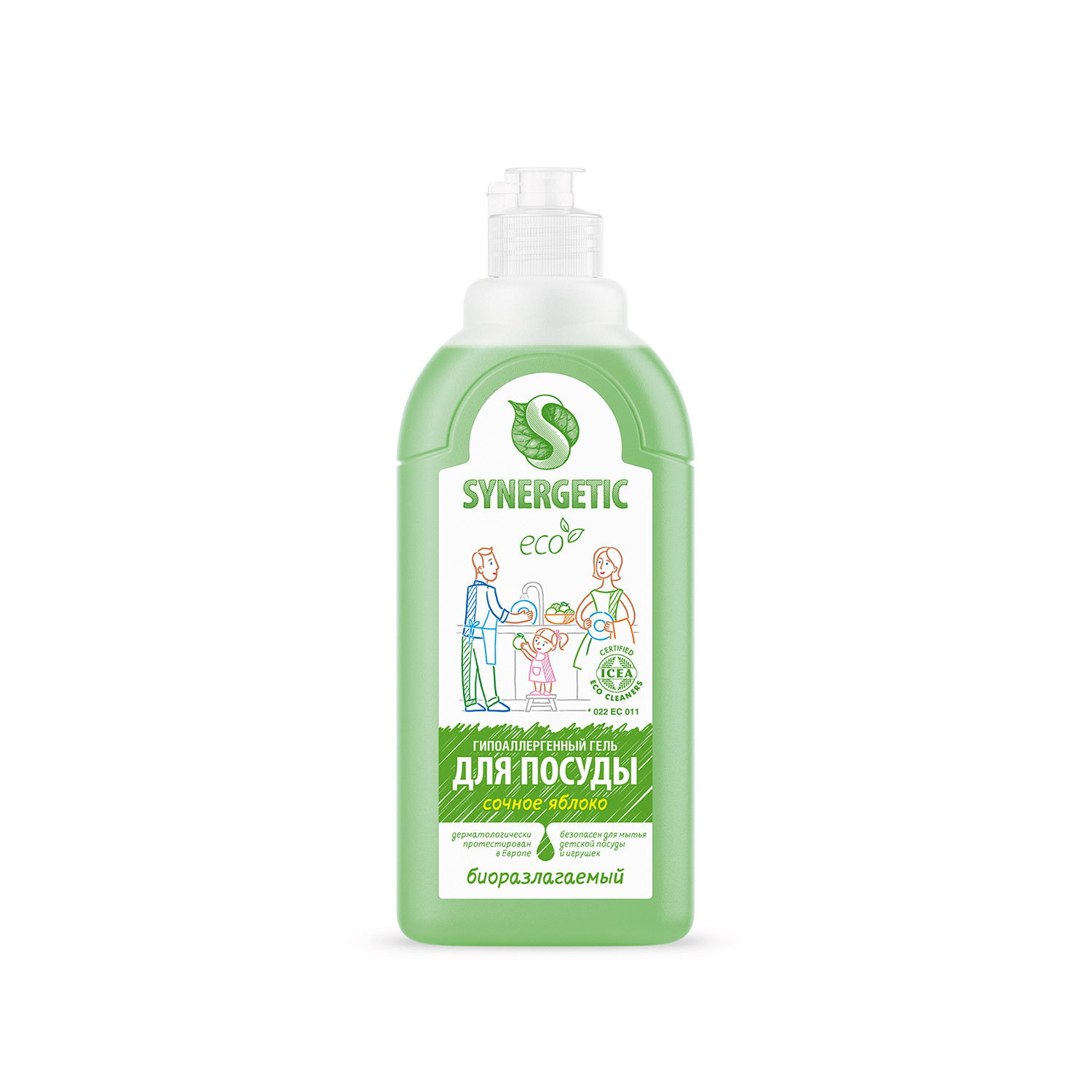 Средство для мытья посуды Synergetic Яблоко 500 мл - фото 1