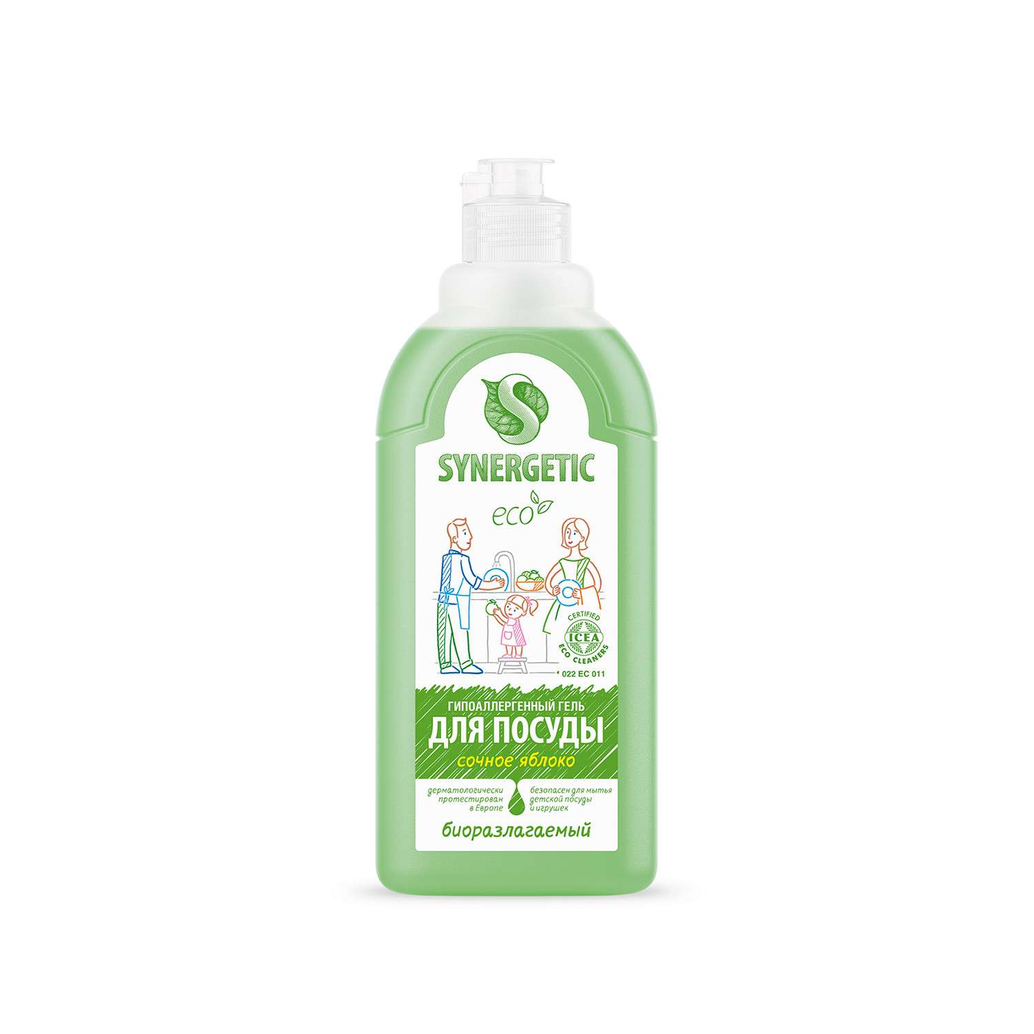 Средство для мытья посуды Synergetic Яблоко 500 мл - фото 1