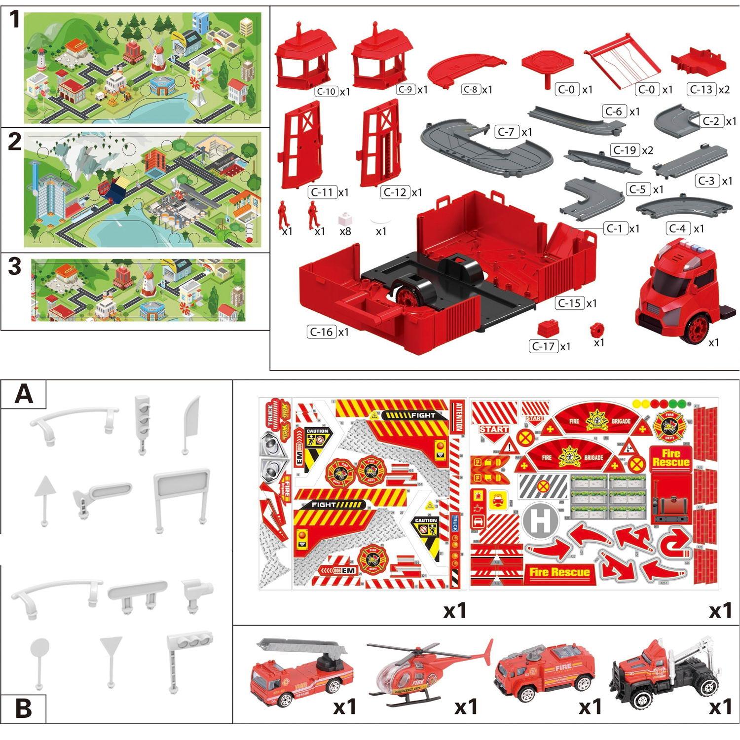 Пожарная машина Junfa трансформер 1:64 660-A260 - фото 5