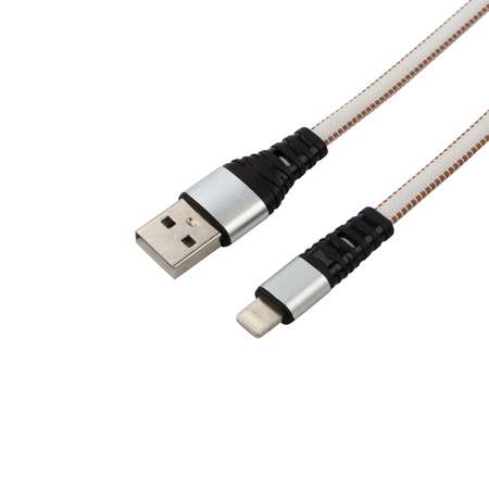 Кабель REXANT USB - Lightning 1 метр в белой нейлоновой оплетке
