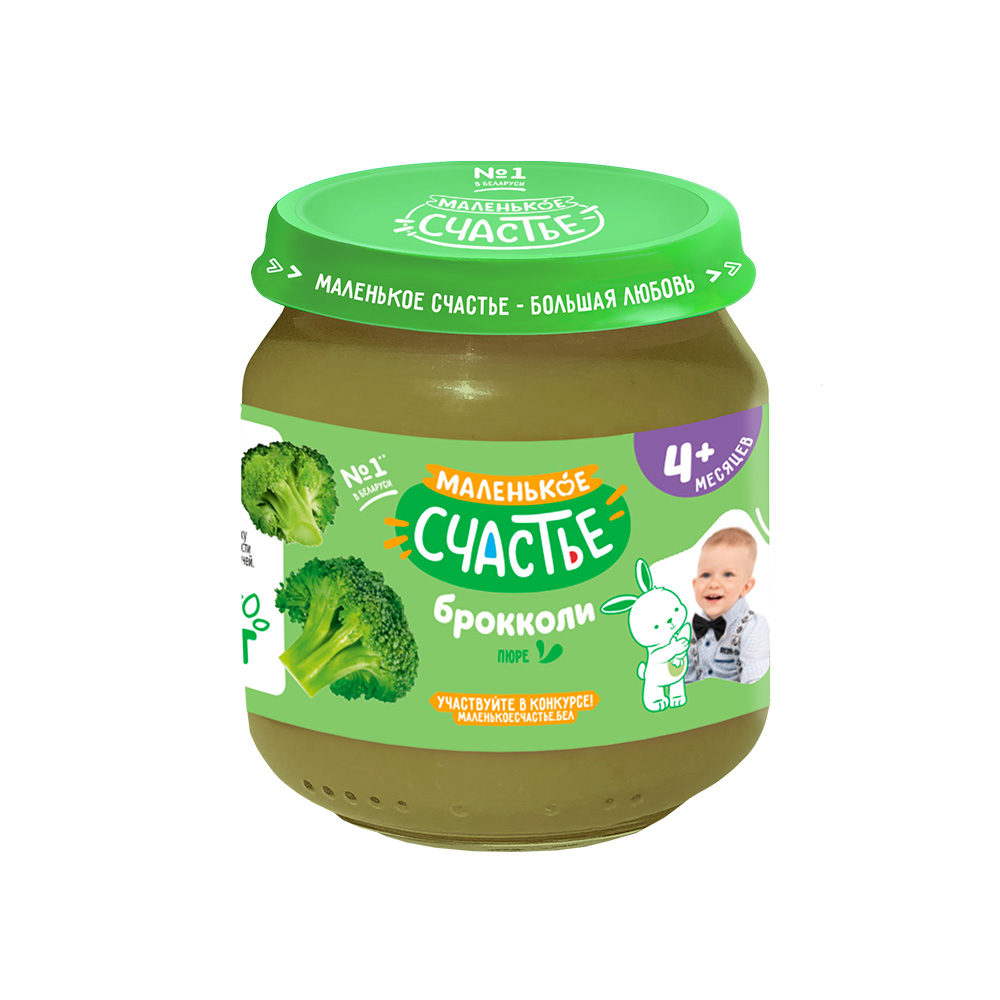 Пюре Маленькое счастье Брокколи с 4 мес 80 г - фото 1