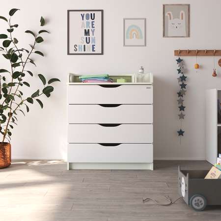 Пеленальный комод aton baby furniture Комод Сириус-2 Wood 804 белый премиум