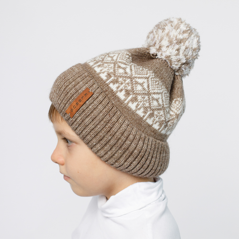 Шапка Bai FAMILY SHE-002коричневый с белым - фото 3