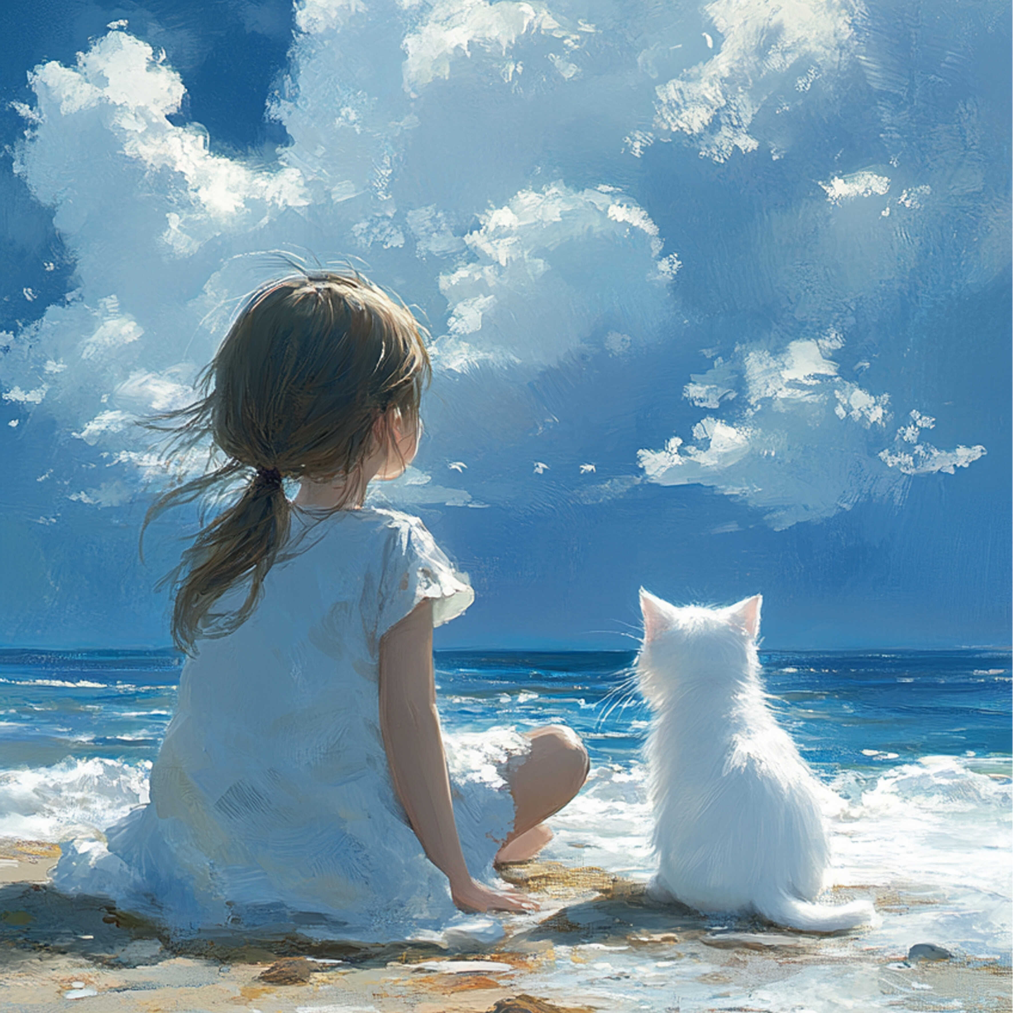 Алмазная мозаика Феникс + Кот и девочка - фото 2